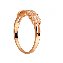 Золота каблучка у червоному кольорі з цирконом