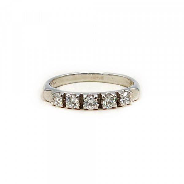 Кольцо из белого золота с цирконом