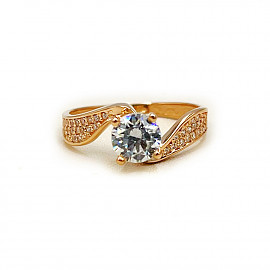 Золотое кольцо с цирконом 01-200748311