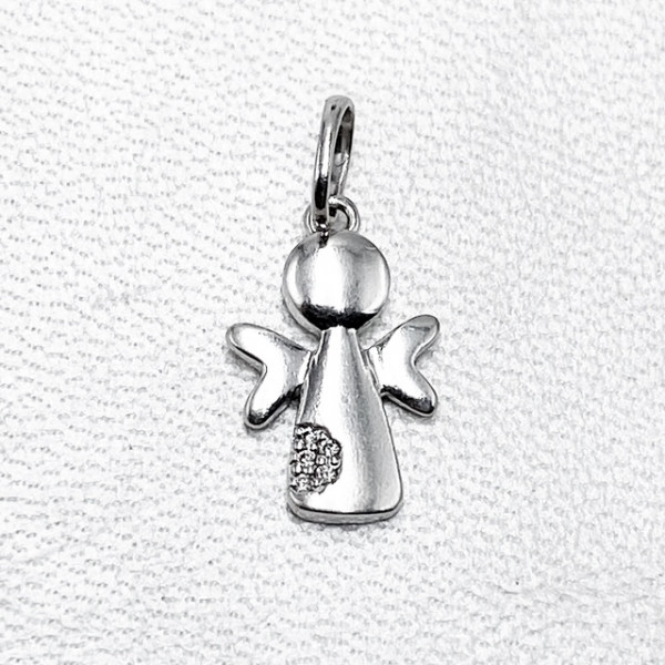 Кулон з білого золота з жовтими діамантами