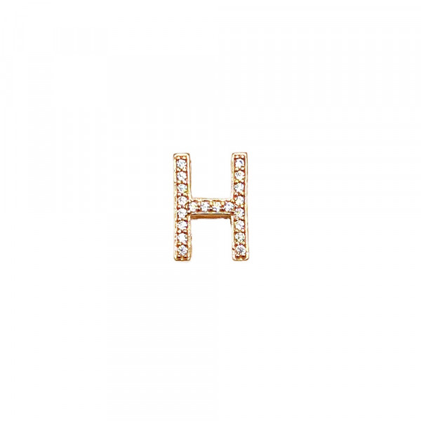 Золотой кулон красного цвета с цирконом «Буква Н»