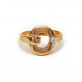 Каблучка з золота у червоному кольорі з цирконом 01-200863011