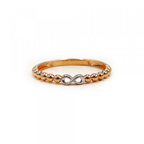 Кольцо из красного с белым золота