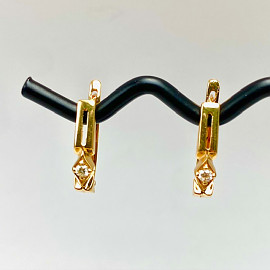 Сережки з золота у червоному кольорі з жовтими діамантами 01-200876311