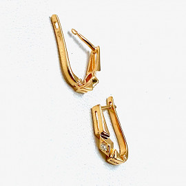 Сережки з золота у червоному кольорі з жовтими діамантами