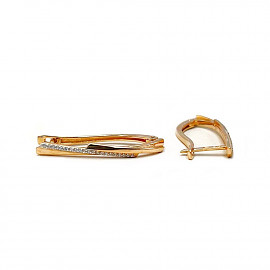 Серьги из красного с белым золота с цирконом 01-200976011