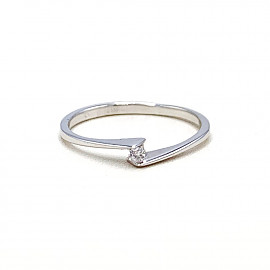Золотое кольцо в белом цвете с цирконом 01-18505612