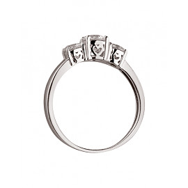 Кольцо из золота белого цвета с цирконом