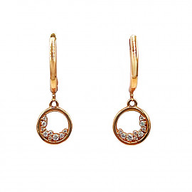 Серьги из красного с белым золота с цирконом 01-200246912