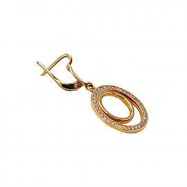 Серьги из золота с цирконом