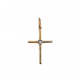 Золотой крестик с цирконом 01-200320212