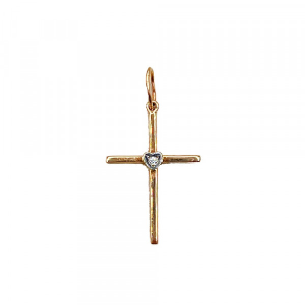 Золотой крестик с цирконом