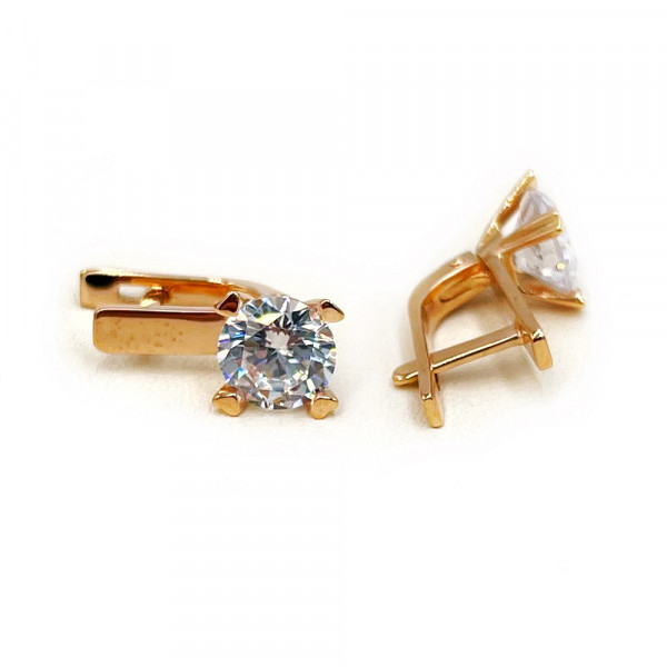 Золоті сережки з цирконом