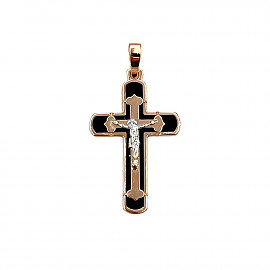 Крестик из золота с эмалью 01-200809312