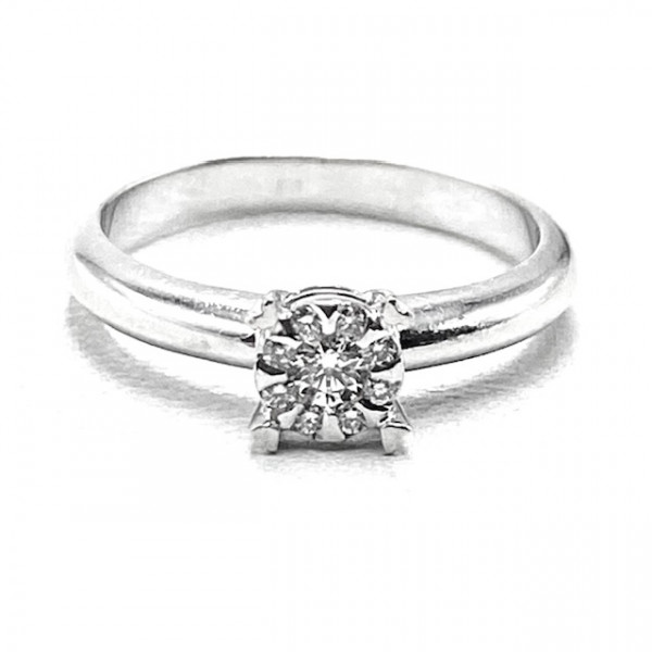 Золота каблучка з білими діамантами