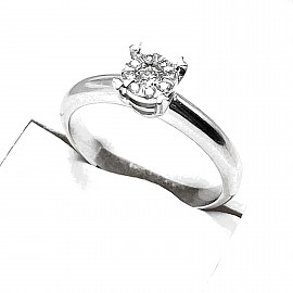 Золота каблучка з білими діамантами