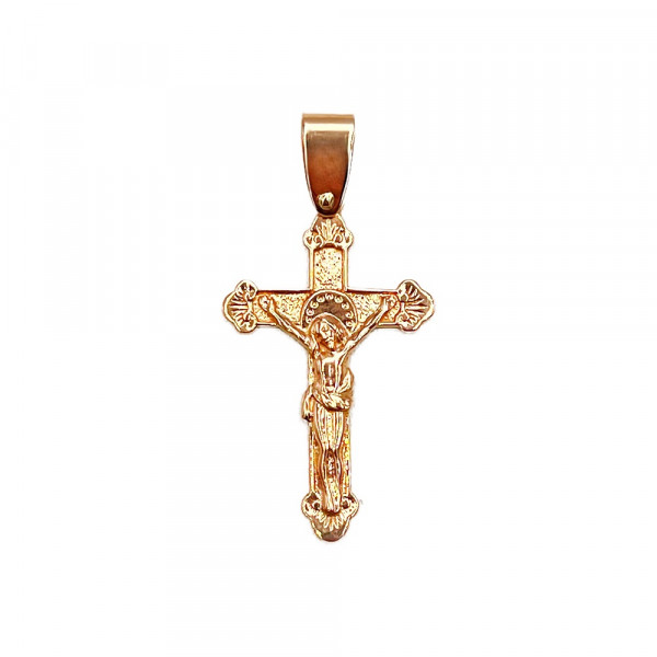 Крестик из золота в красном цвете