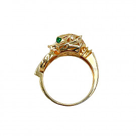 Каблучка з золота у жовтому кольорі з цирконом