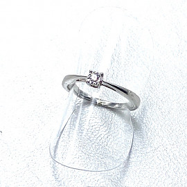 Кольцо из золота в белом цвете с желтым бриллиантом