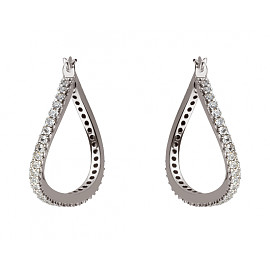 Серьги из золота белого цвета с цирконом 01-19252713