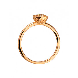 Золота каблучка червоного кольору з цирконом