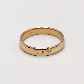 Золотое обручальное кольцо с белыми бриллиантами 01-200063613
