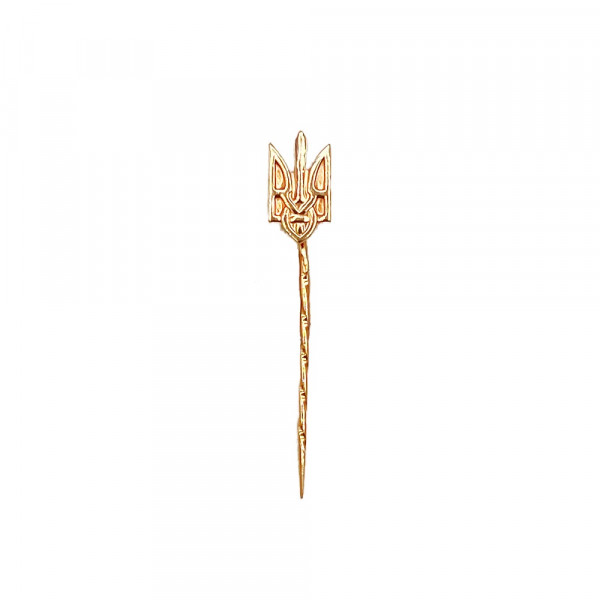 Шпилька з золота у червоному кольорі «Тризуб»