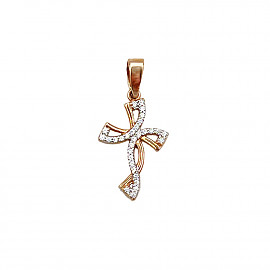 Крестик из золота с цирконом 01-200174713