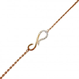 Браслет из золота красного с белым цвета с цирконом 01-200227713