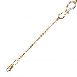 Браслет из золота красного с белым цвета с цирконом