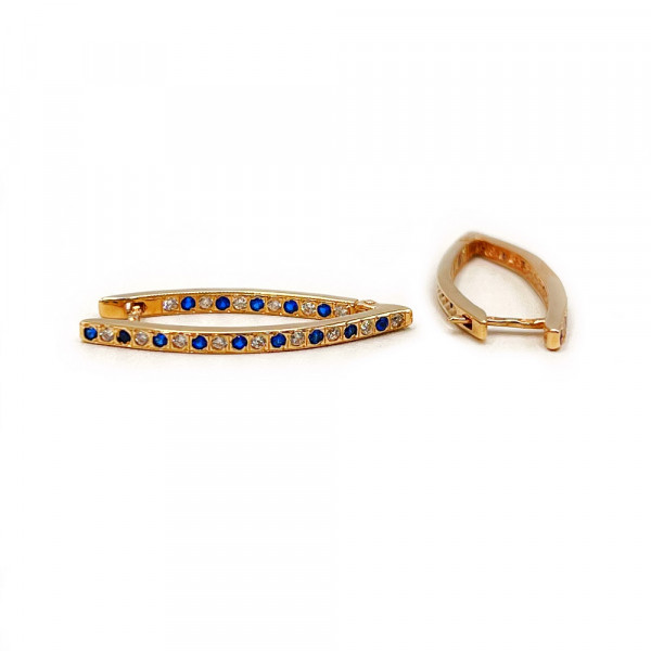 Серьги из золота в красном цвете с цирконом