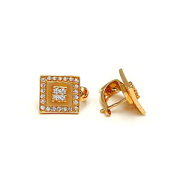 Серьги из золота красного цвета с цирконом 01-200346013