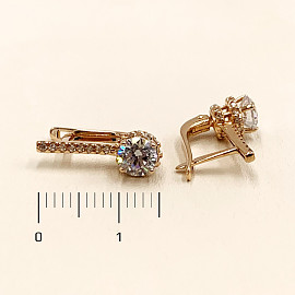 Серьги из красного золота с цирконом