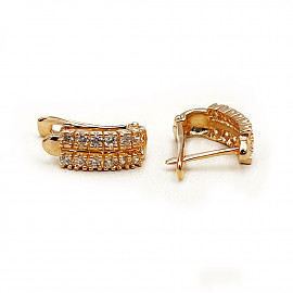 Серьги из красного золота с цирконом 01-200441113