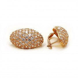 Серьги из золота красного цвета с цирконом 01-200507713