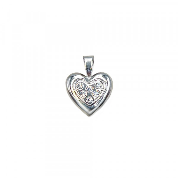 Кулон з золота білого кольору з цирконом