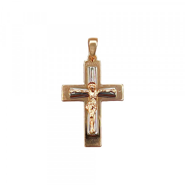 Золотой крестик красного с белым цвета