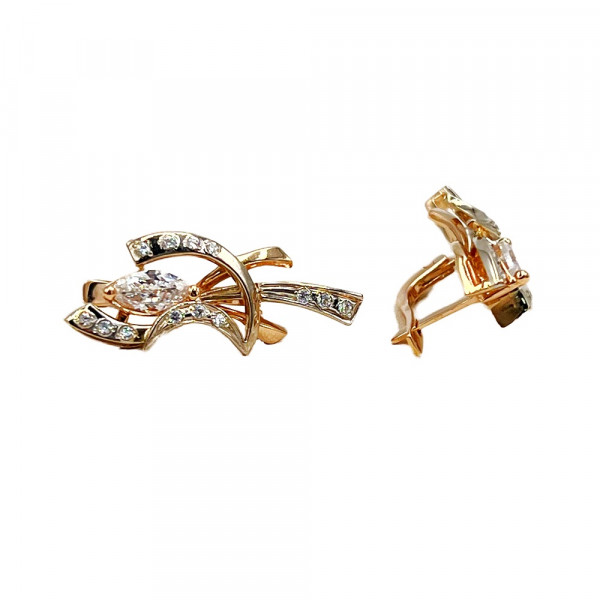 Сережки з золота з цирконом