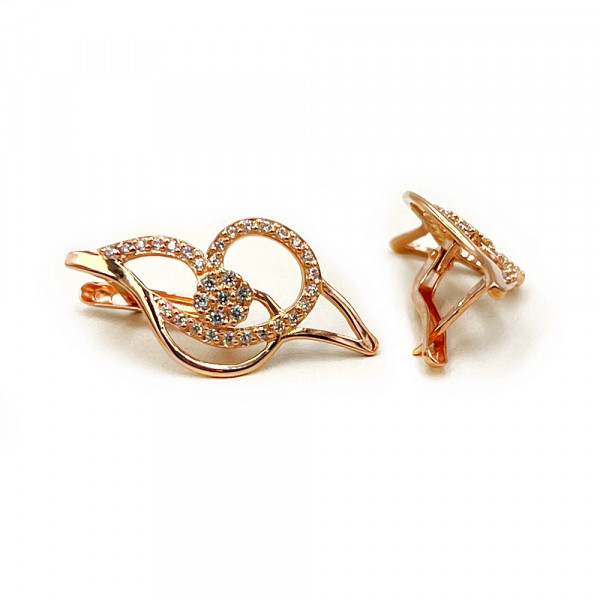 Золоті сережки з цирконом