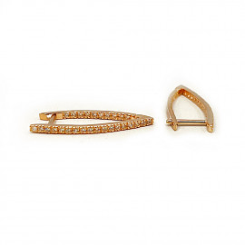 Золоті сережки у червоному кольорі з цирконом 01-200902613