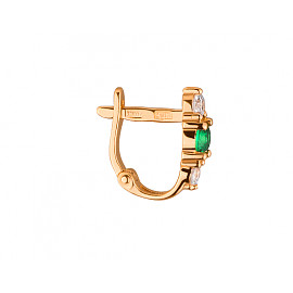 Золоті сережки червоного кольору з цирконом