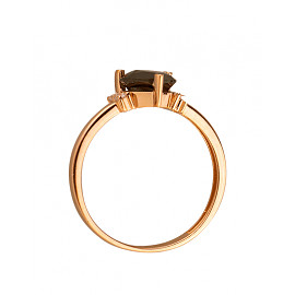 Каблучка з червоного золота з цирконом