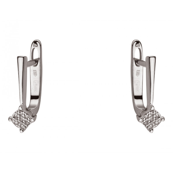 Золотые серьги с цирконом