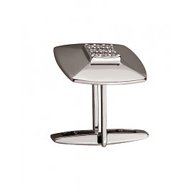 Запонки из золота в белом цвете с белыми бриллиантами