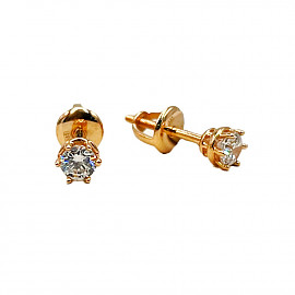 Серьги из золота с цирконом 01-200593614