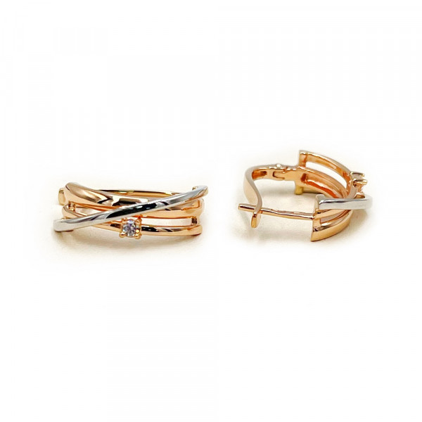Сережки з золота з цирконом