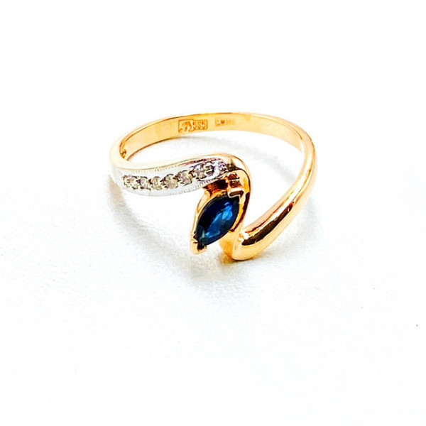 Золотое кольцо с желтыми бриллиантами