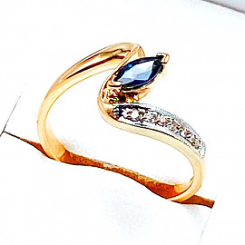 Золотое кольцо с желтыми бриллиантами