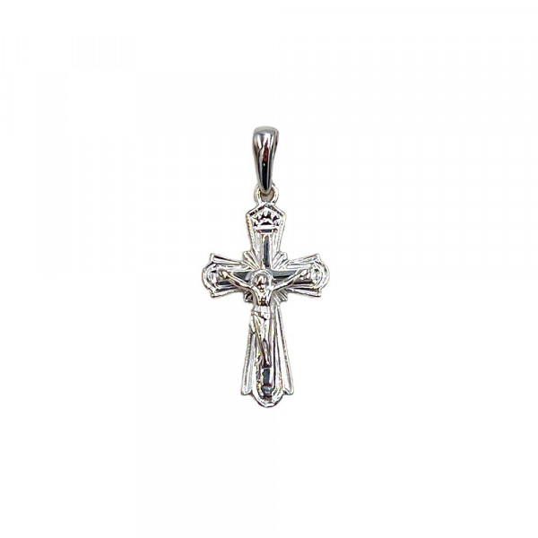 Крестик из золота белого цвета