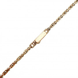 Цепочка из золота в красном с белым цвете с белым бриллиантом 01-200856914